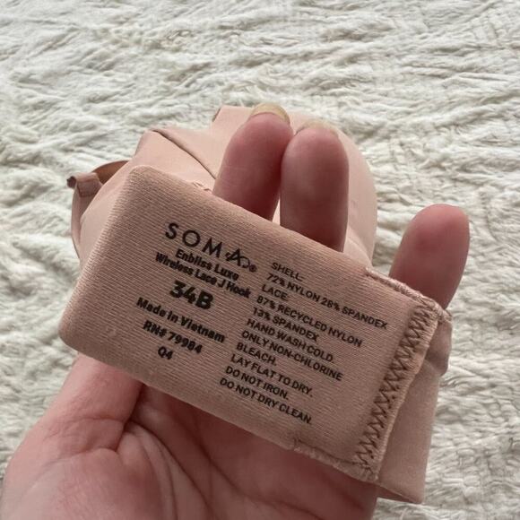 Soma English Luxe Wireless Bra With Lace Back in Hush - Picture 8 of 8